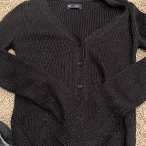 NWOT black Sparkly gap button cardigan